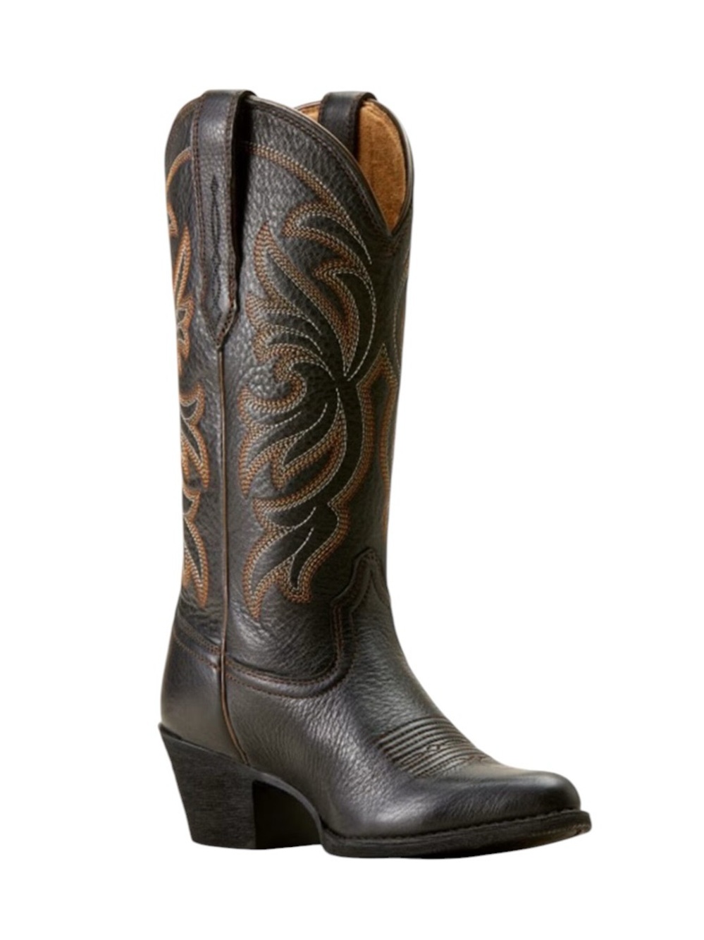 Ariat - Heritage Elastic Calf Black Leather Western Boots Size 6.5B